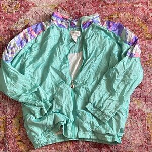 Vintage Teal Windbreaker and track set with Purple Accents (Baja blast vibes)